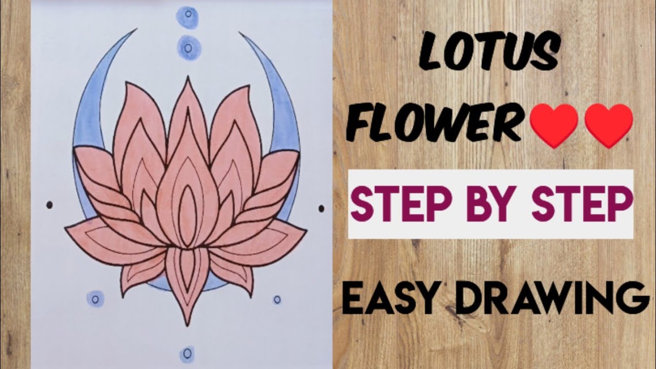 Moonlight♥️♥️Lotus Painting♥️♥️Step by step tutorial 