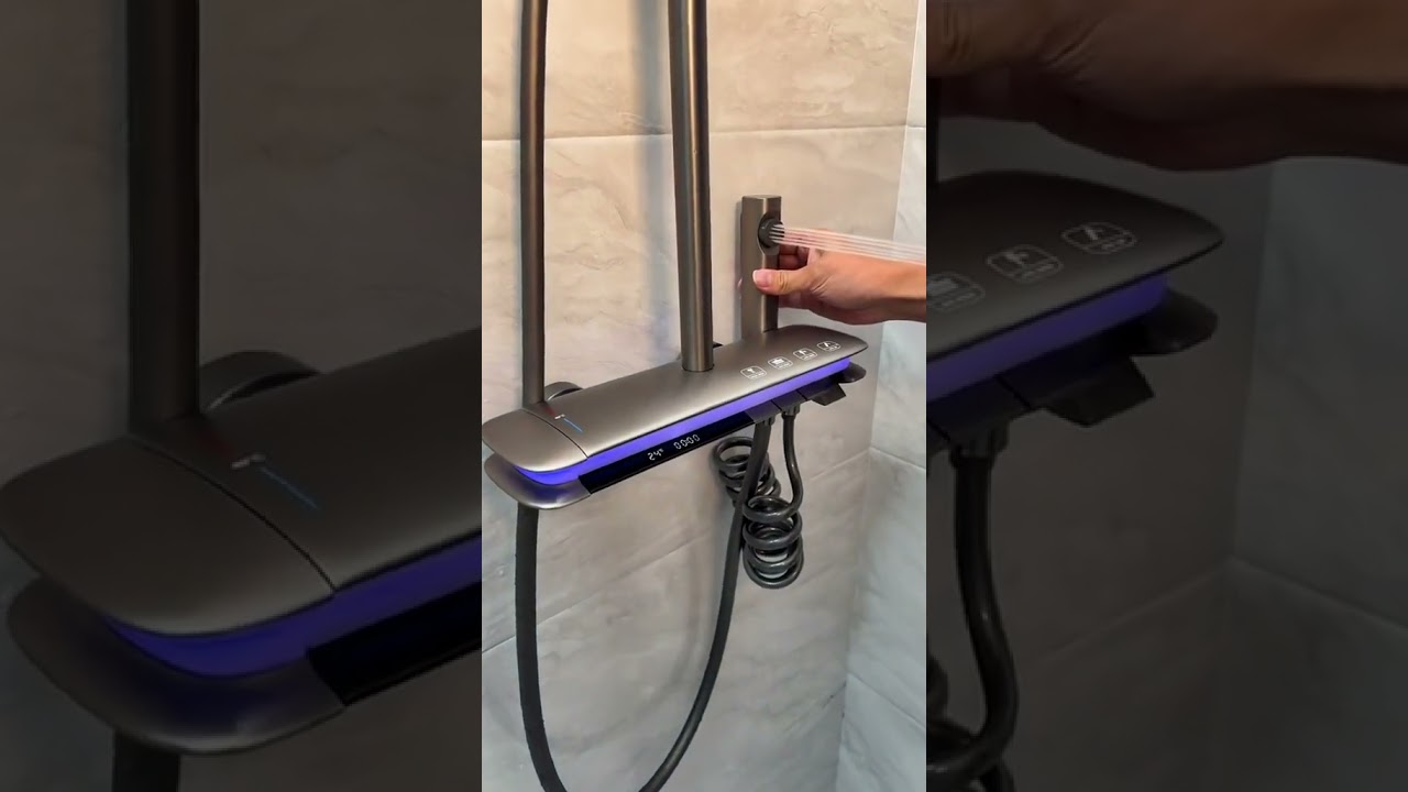 Coloana de dus cu 4 funcții de curgere, display digital led, gri antracit, Top Ceramic 566GM