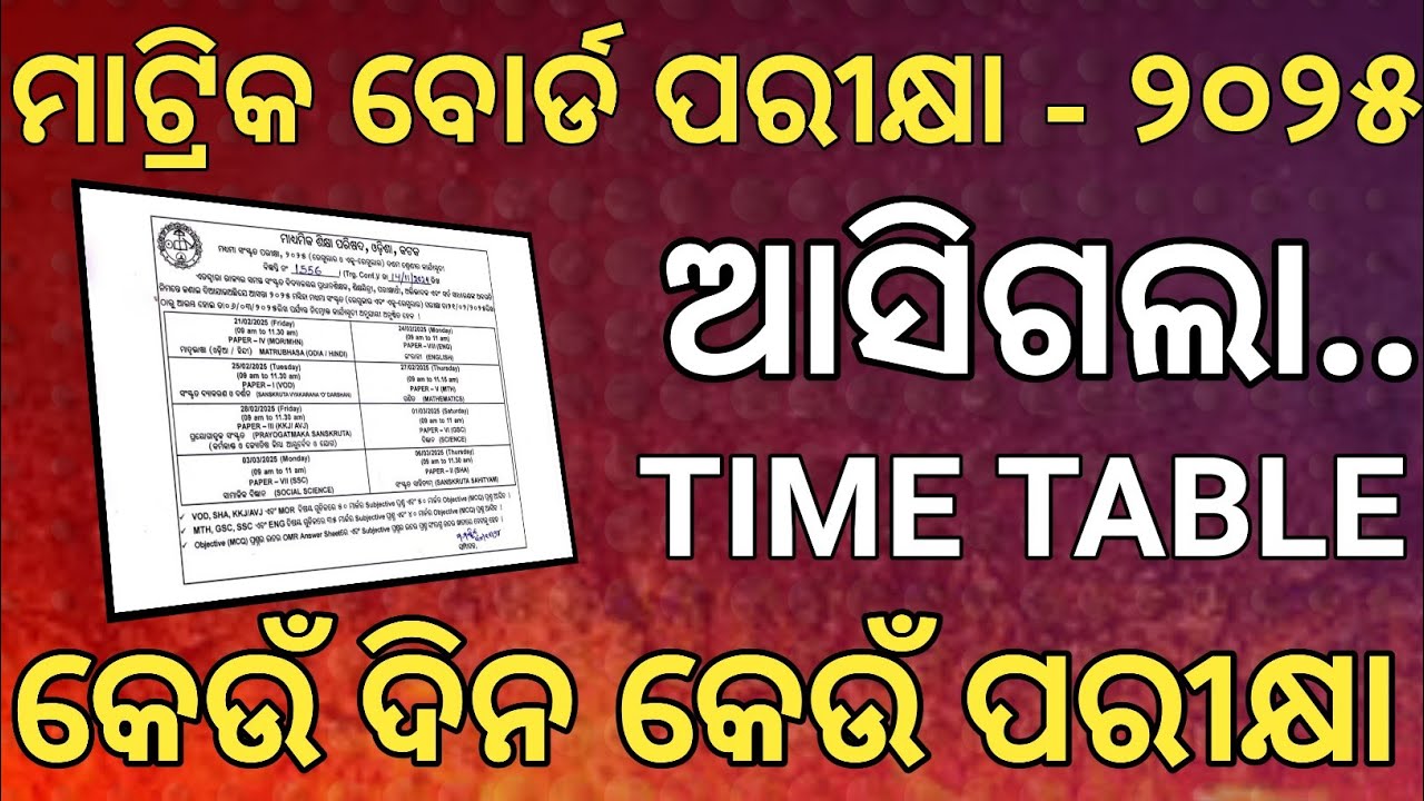 10th exam time table 2025 | 10th board exam 2024-25 time table | 10th class board exam time table
