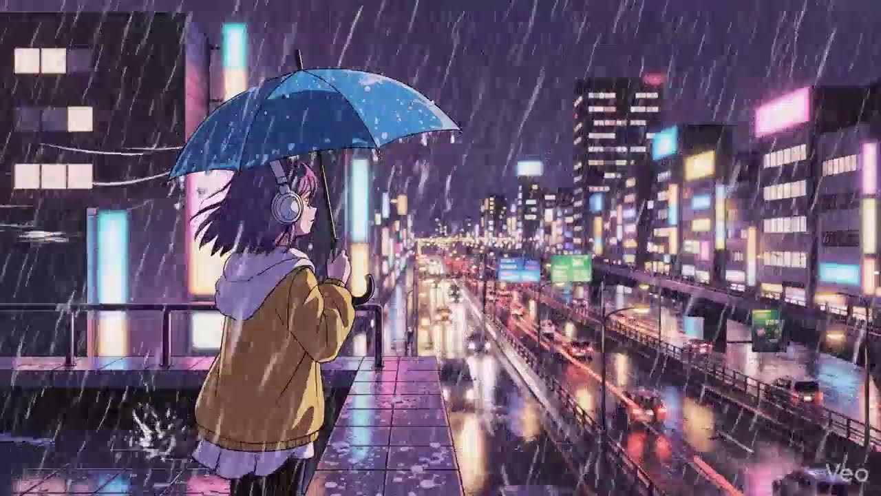 Rainy Night Lofi 🌧️ Japanese Neon City | Chillhop Study Beats