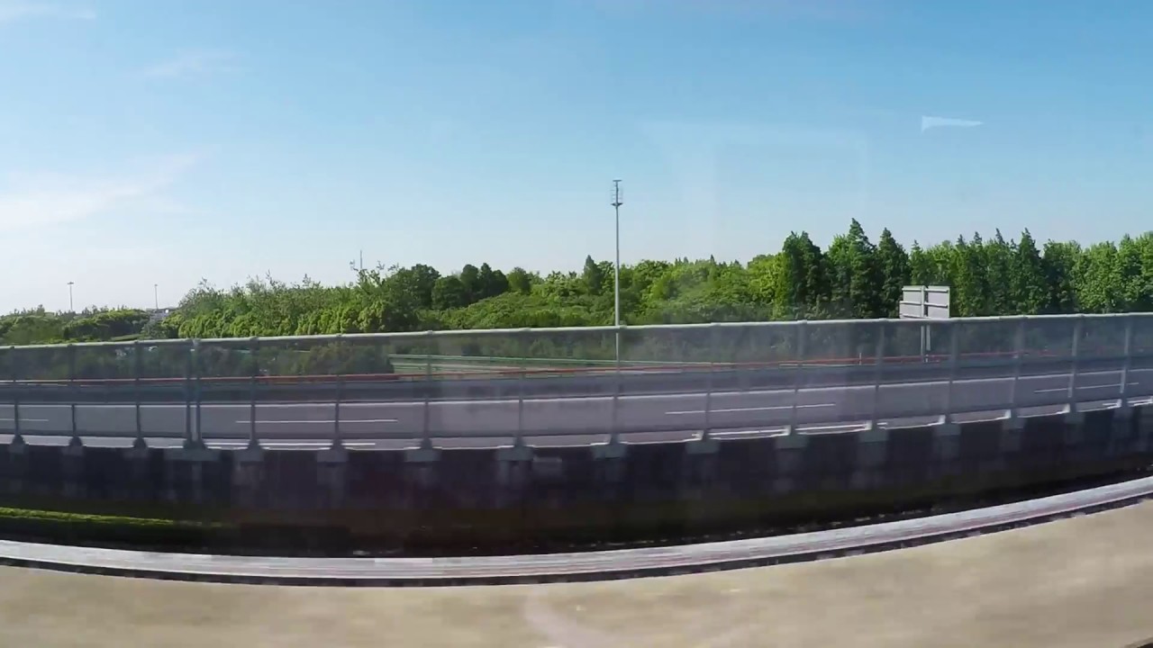 Two Maglev trains passing each other