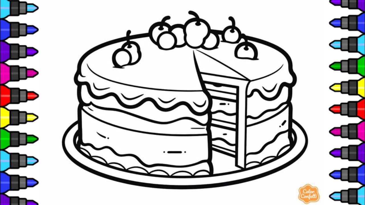 Birthday Cake Drawing Easy for Kids🎂 | 