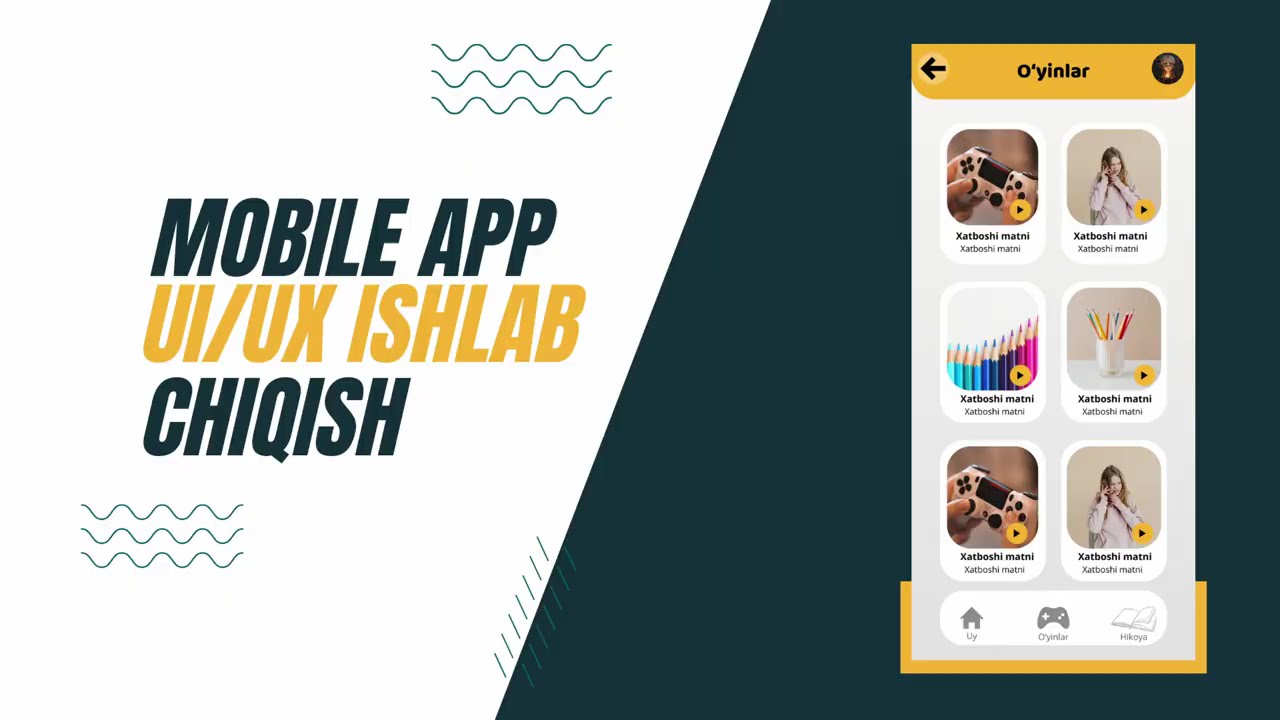 Ushbu videoda mobile ilovalar uchun UI/UX dizayn qanday yaratilishini ko‘rasiz.