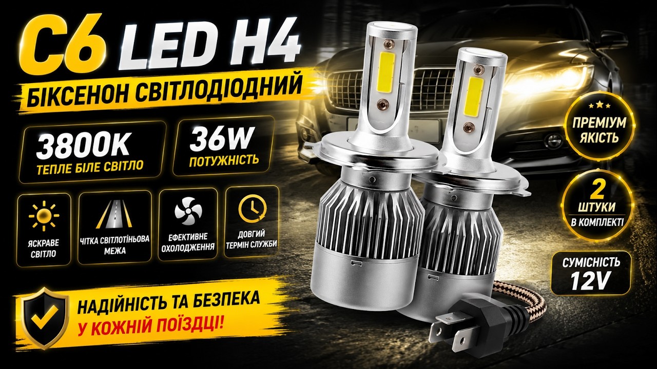 C6 Led H4 3800K 36W