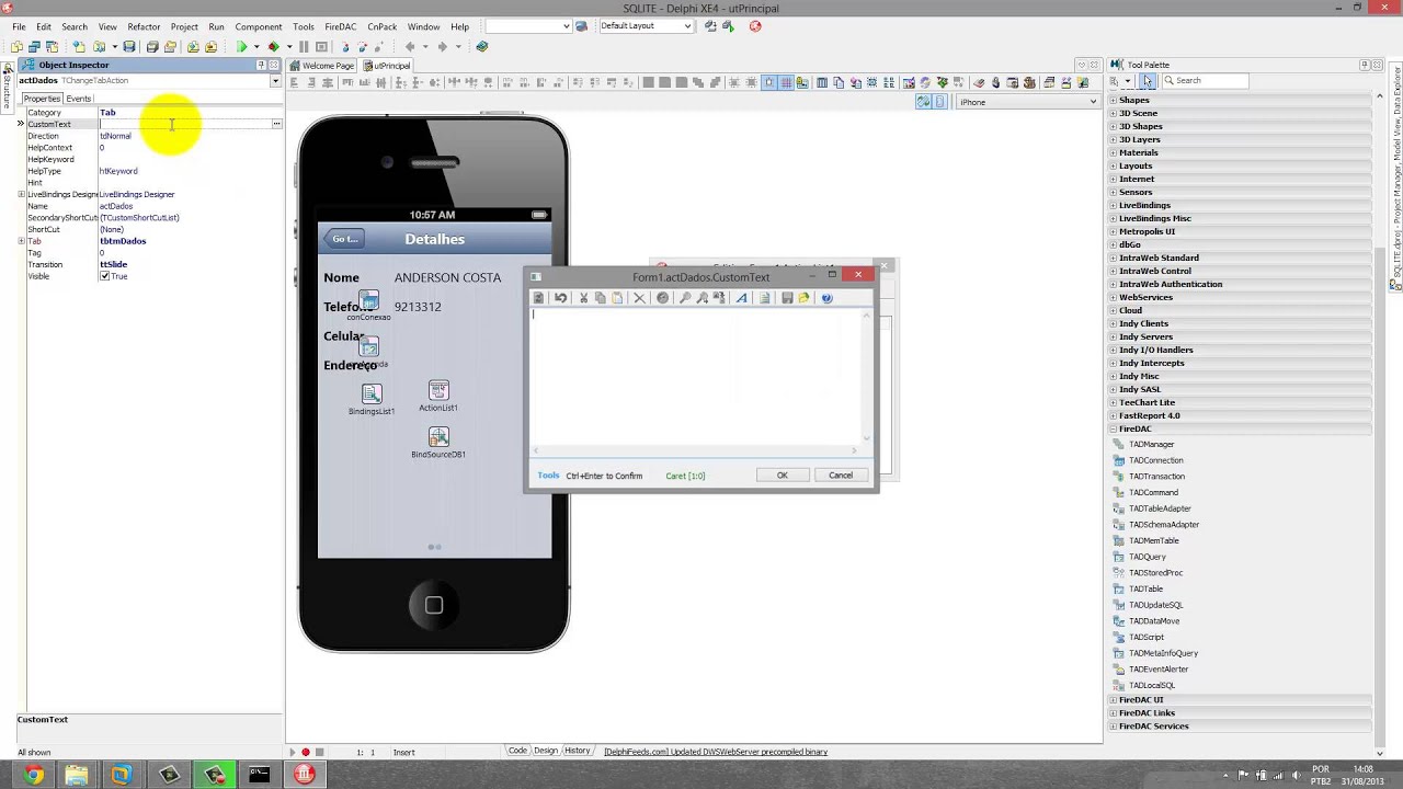 Delphi XE4 iOS com SQLite