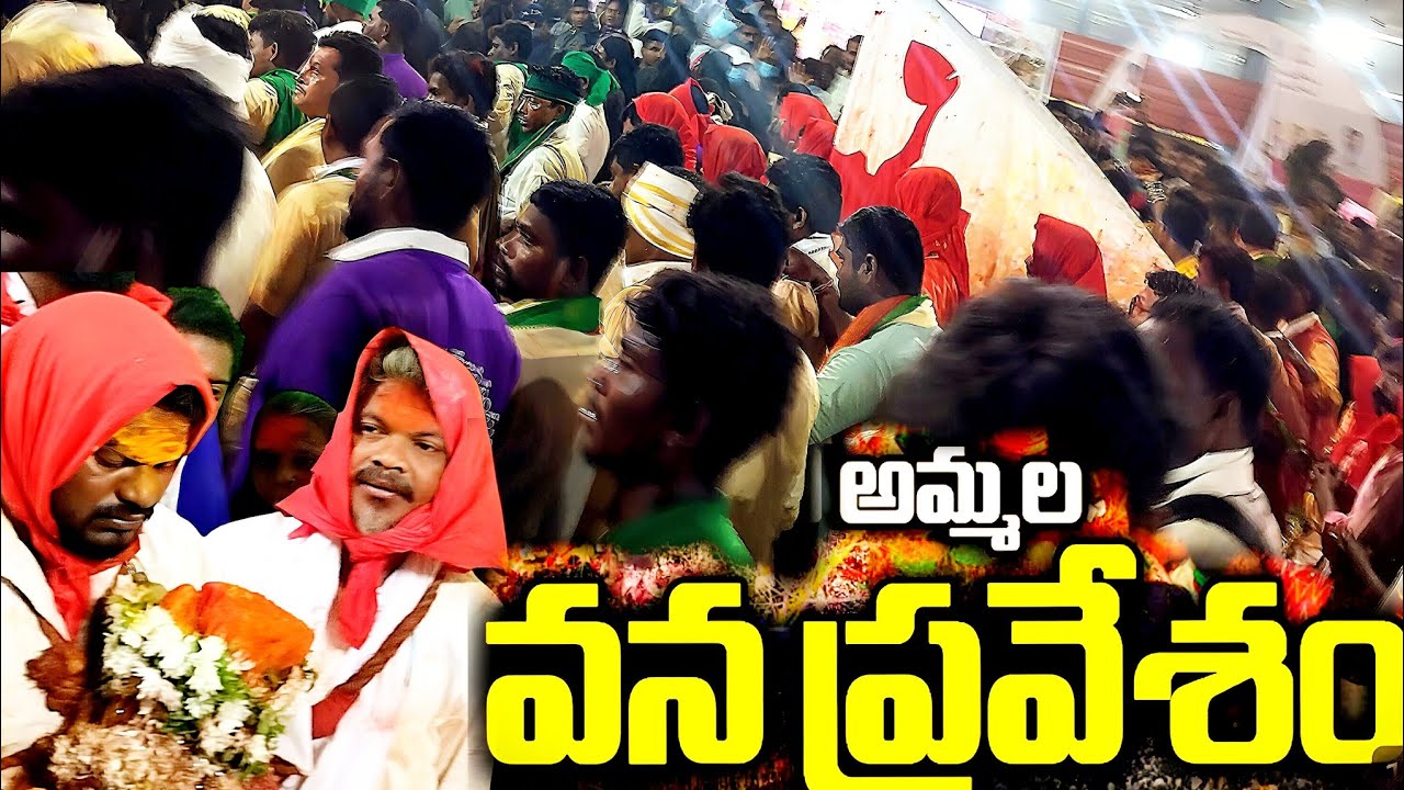 జనం నుంచి అమ్మ వనం లోకి వెళ్తుంది | సమ్మక్క సారక్క తల్లుల వన ప్రవేశం #sammakkasarakka #medaram