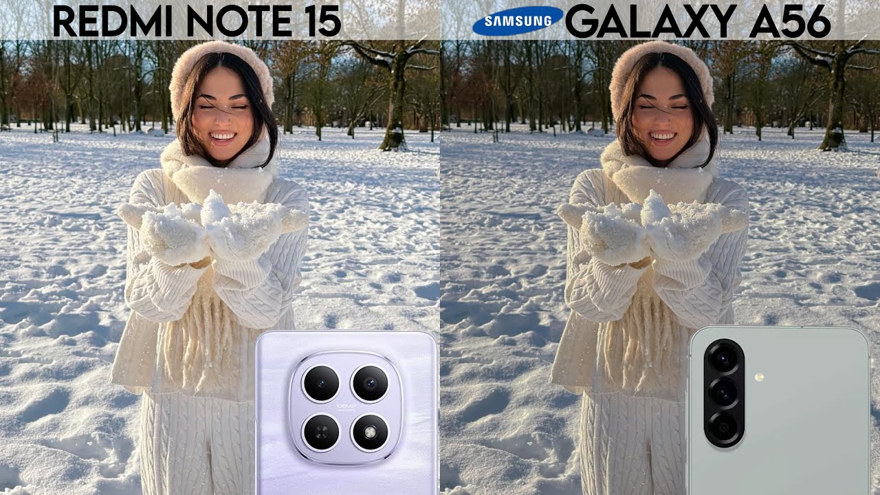 Сравнение камер Redmi Note 15 и Samsung Galaxy A56.