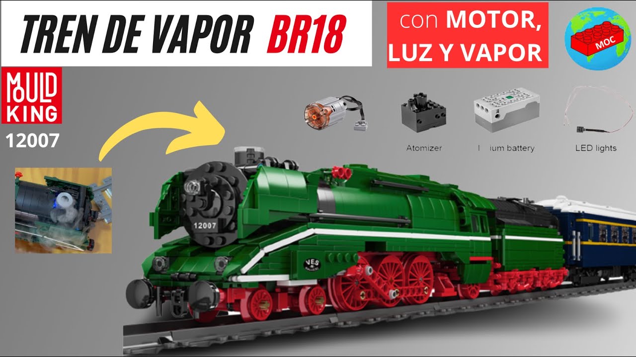 BR18 with Lights, engine and steam. MouldKing 12007 - Speed Build