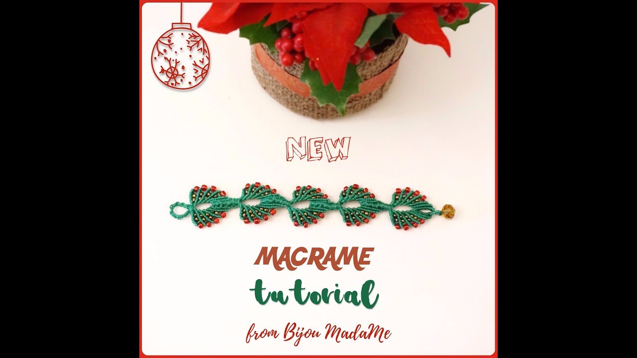 How to make Christmas tree macrame bracelet with beads | DIY macrame jewelry