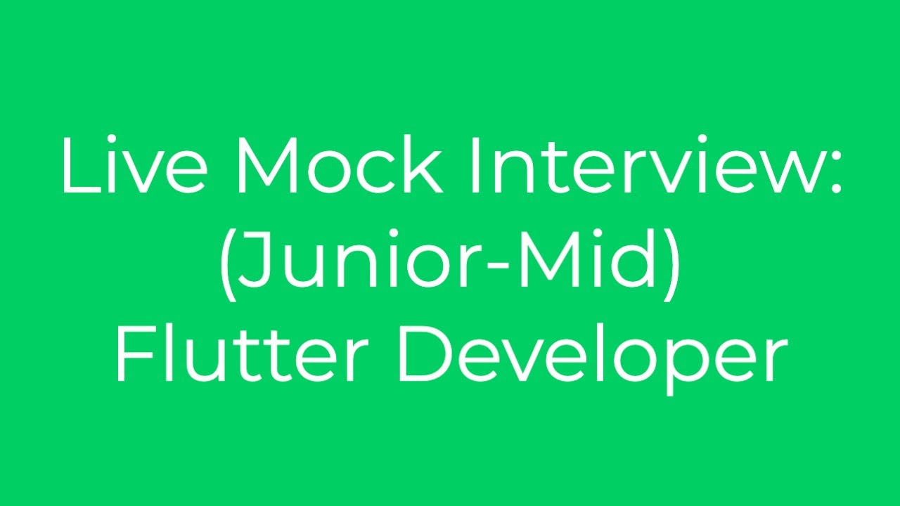 Live Mock Interview: Junior - Mid Flutter Developer ( 1 ~ 3 ) (بالعربي)