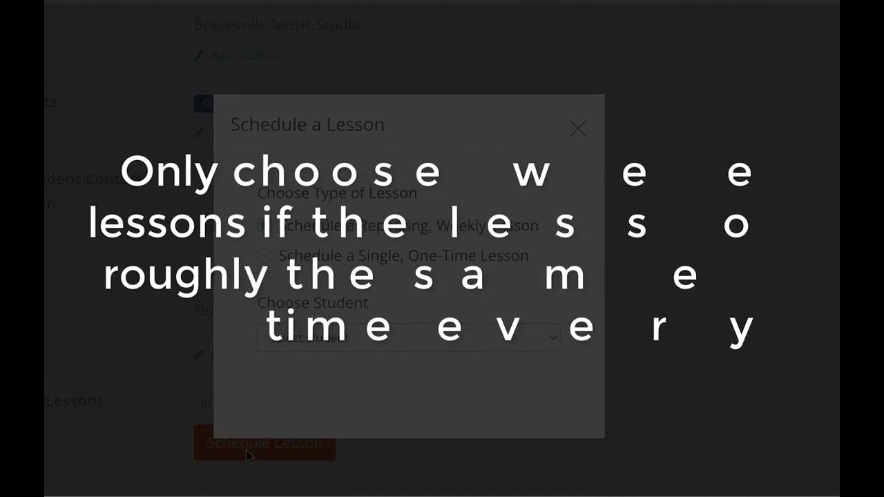 How to schedule music lessons in your MusicTeacherNotes teacher account.