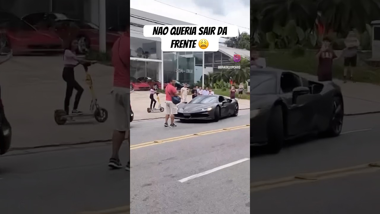 Nao queria sair da frente da ferrari na avenida europa, quase foi atropelado #cars
