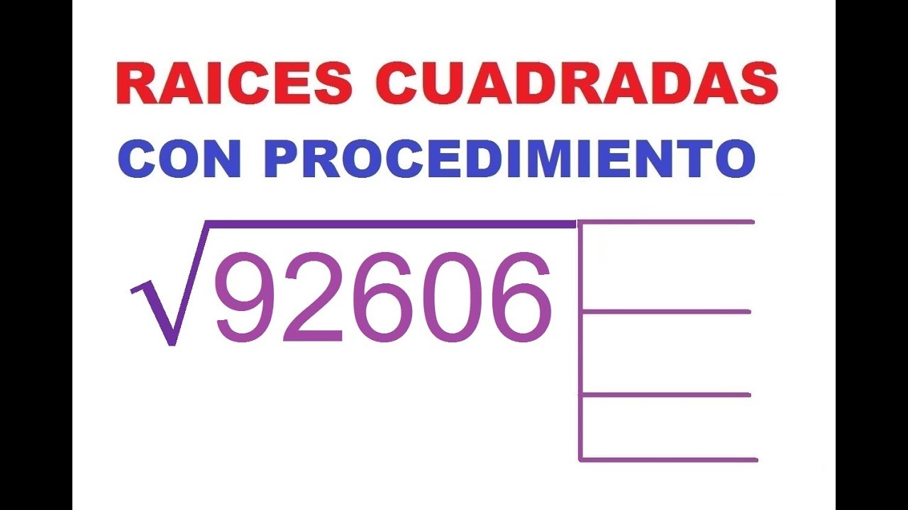 12) RAÍZ CUADRADA INEXACTA DE 5 CIFRAS (DÍGITOS). COMO SACAR LA RAÍZ CUADRADA. CON PROCEDIMIENTO.