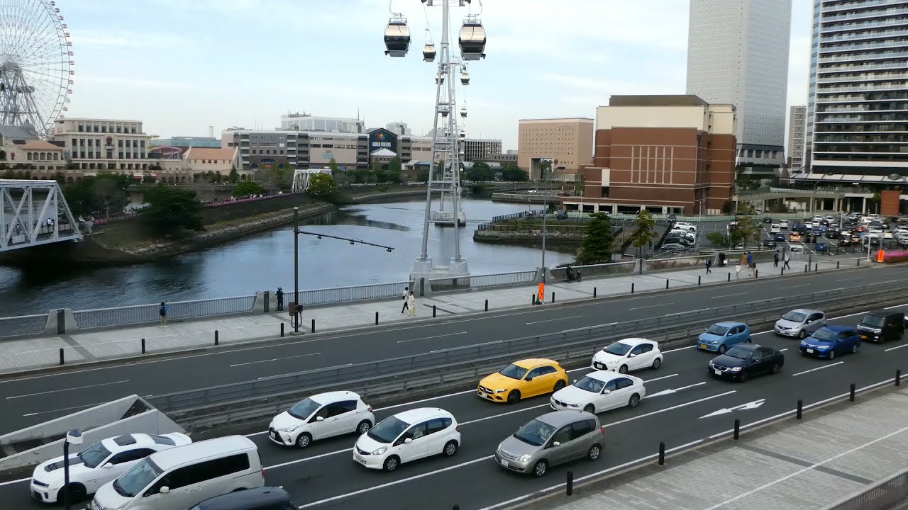 210422 ヨコハマエアキャビン みなとみらい→桜木町 後面展望（後向きに見た景色）
