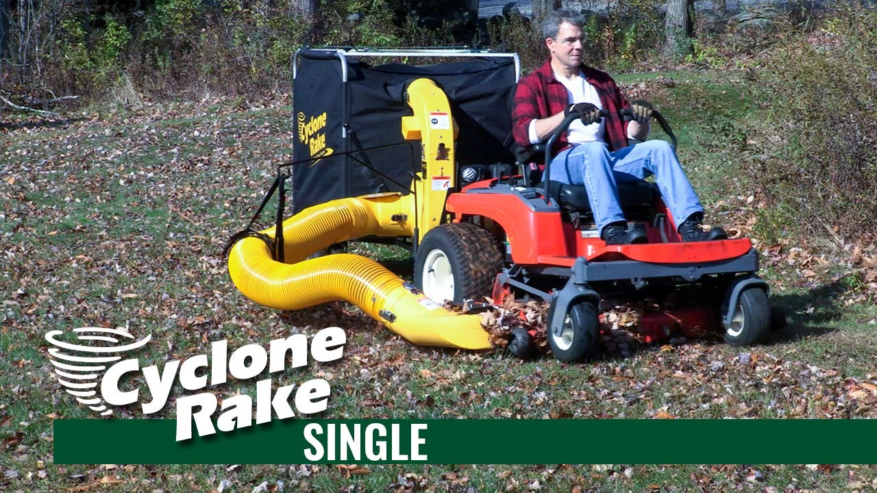Say Goodbye to Raking! Cyclone Rake CRS Lawn Vacuum System in Action