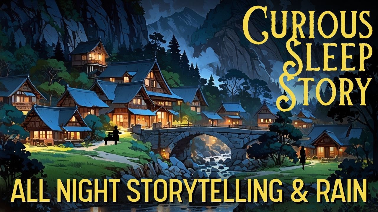VILLAGE OF INFINITE ADVENTURES Long Bedtime Story for Grown Ups | Storytelling & Rain | Black Screen