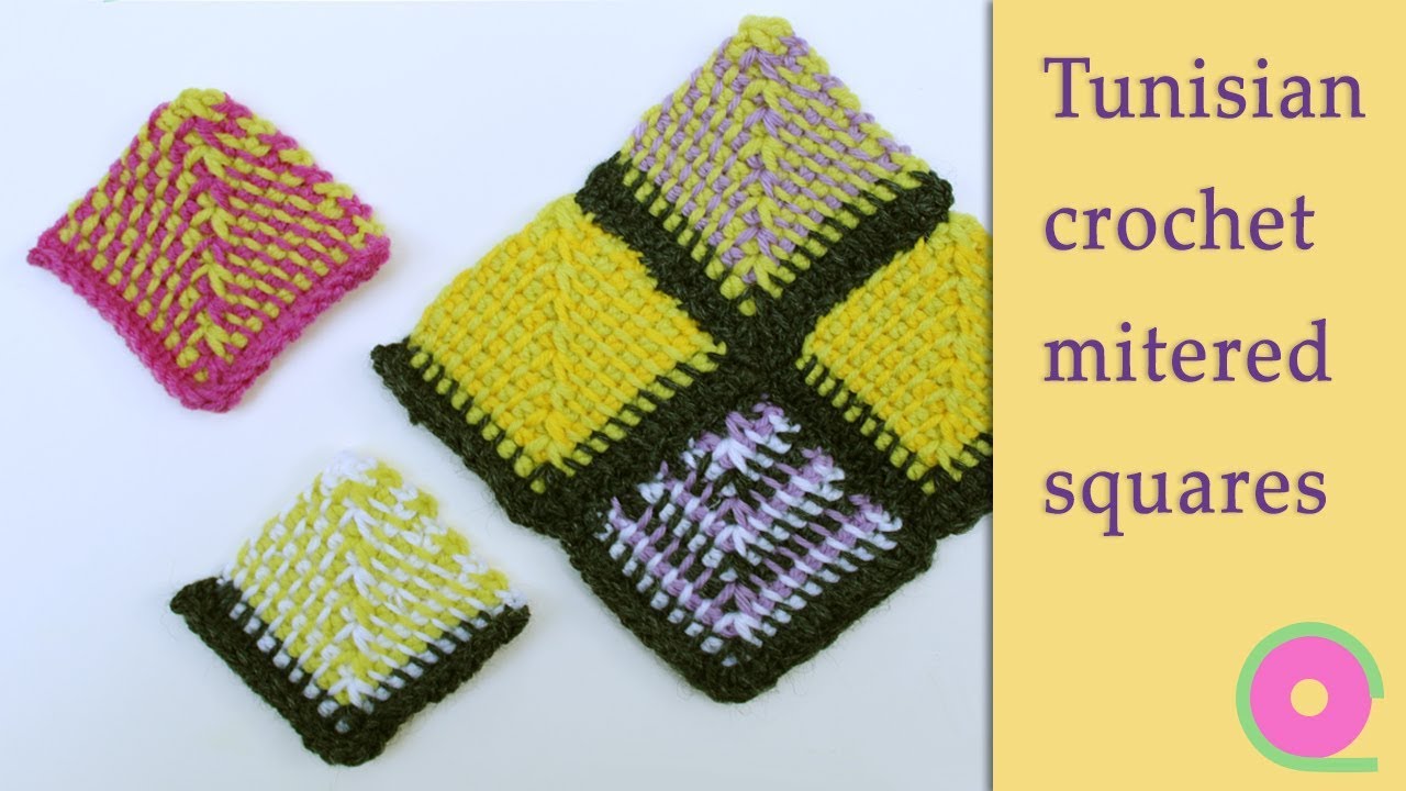 Mitered square in Tunisian crochet