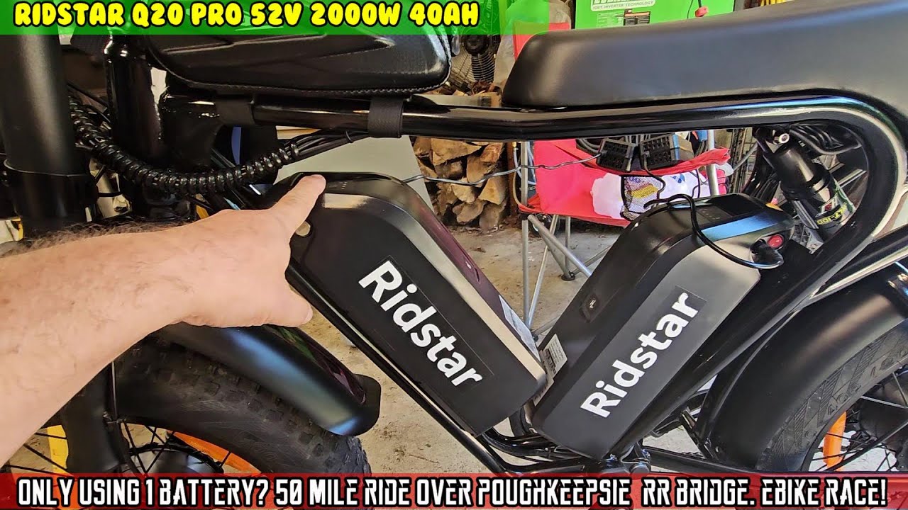 Ridstar Q20 PRO  Only using 1 battery? 50 mile ride over Hudson river walk RACE Ridstar vs Magicycle