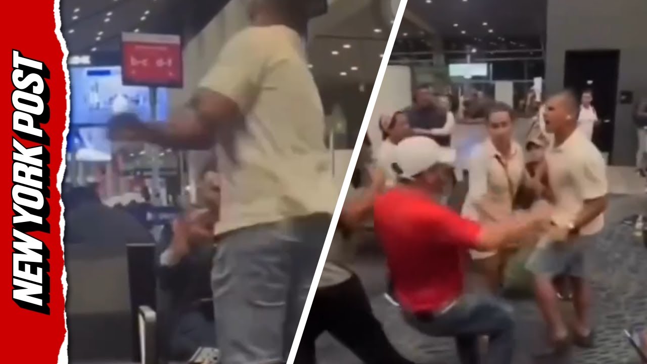 Vile video shows man SLAPPING woman for not giving up seat at airport terminal