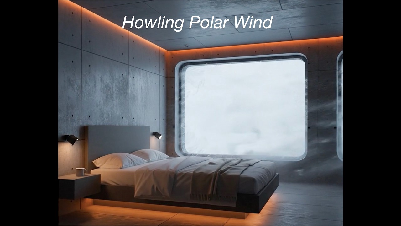 Sleeping in Antarctica: Futuristic Polar Station 🌨️ Whiteout Blizzard for Deep Sleep