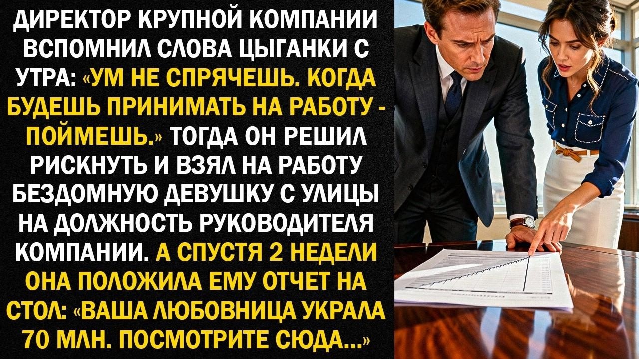 Директор крупной компании вспомнил слова цыганки с утра  «Ум не спрячешь  Когда будешь принимать