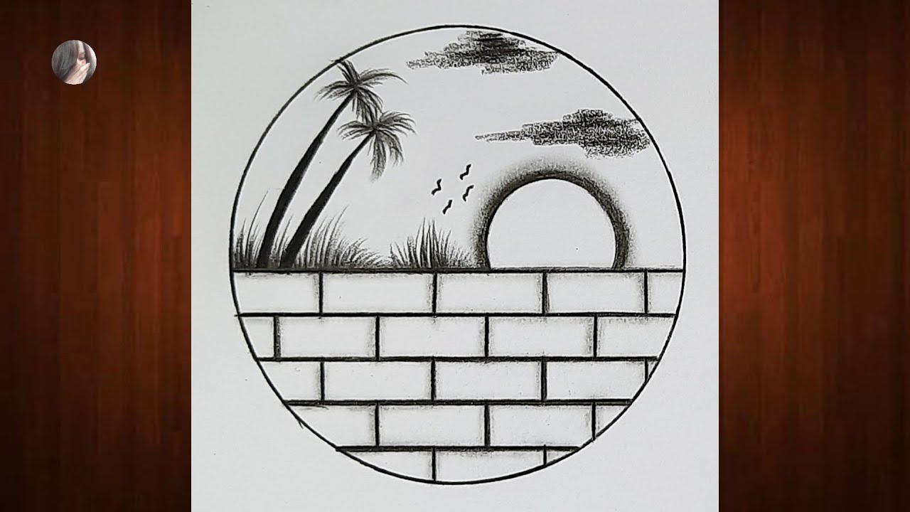 Easy circle scenery drawing ideas || Nature drawing || Drawing pictures || Circle drawing