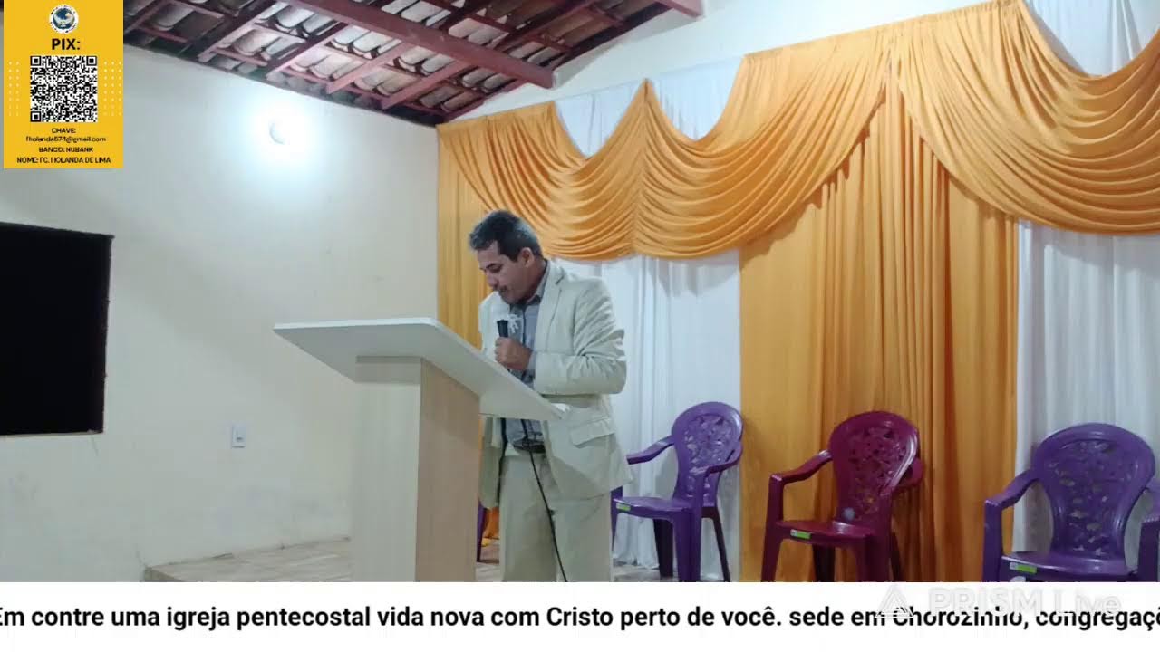 Transmissão ao vivo de igreja pentecostal vida nova com Cristo.