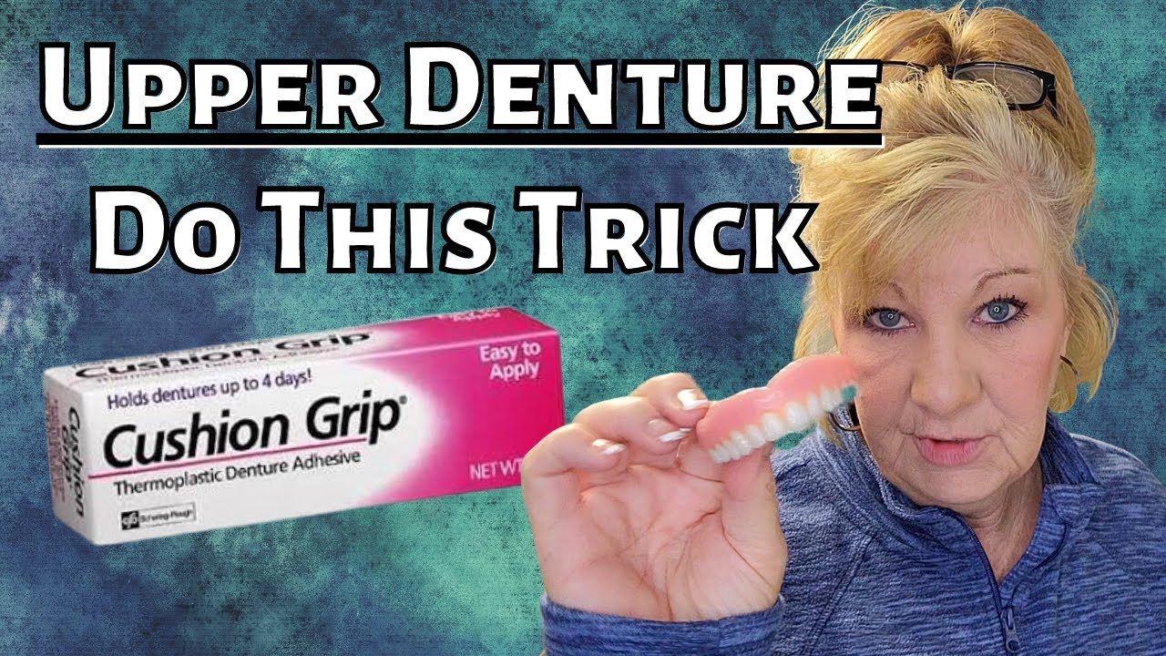 Как нанести Cushion Grip на верхний зубной протез