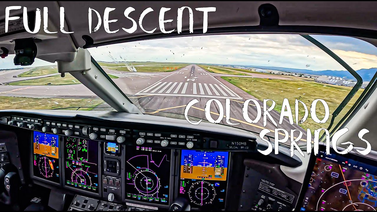 4K | Pilot's View | Full Descent Into Colorado Springs