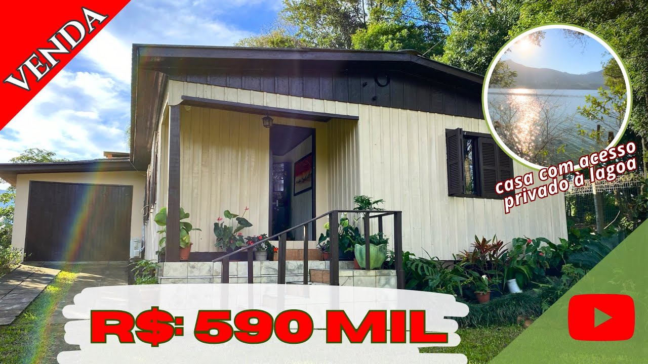 Linda casa com acesso privativo à lagoa em Maquiné-RS
