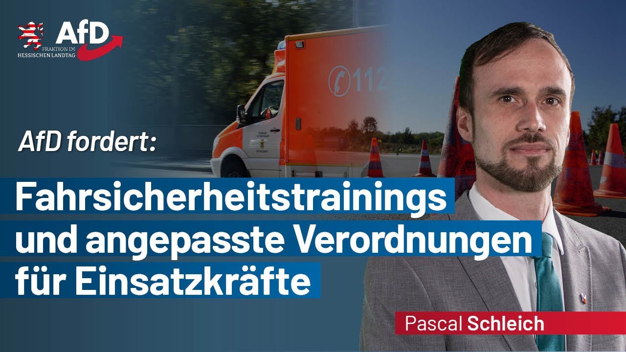 AfD fordert: Fahrsicherheitstrainings und angepasste Verordnungen für Einsatzkräfte