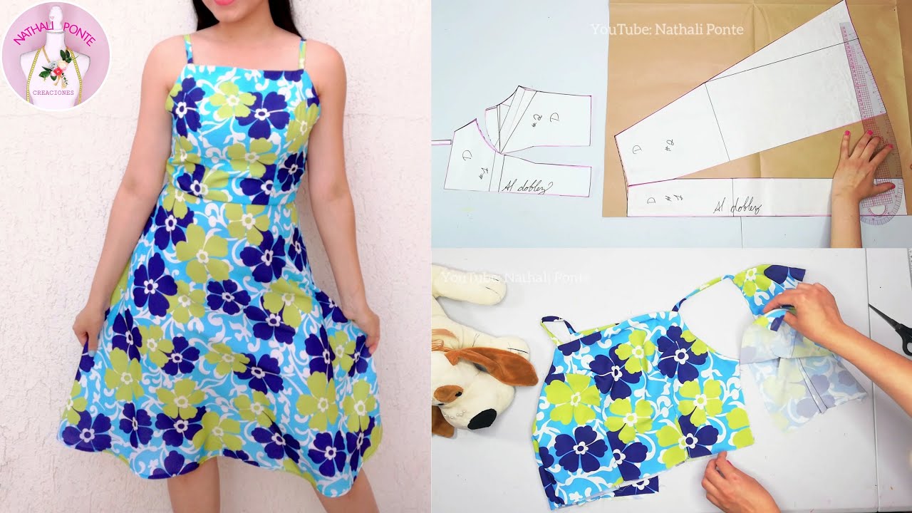 🌸#35 VESTIDO CORTE PRINCESA CON FALDA SEMI CAMPANA Y TIRANTES /PASO A PASO