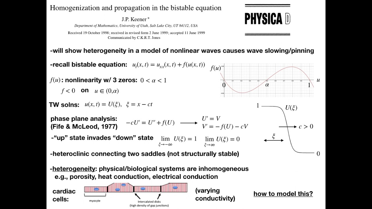 Apr 16: Homogenization and Averaging for Traveling Waves