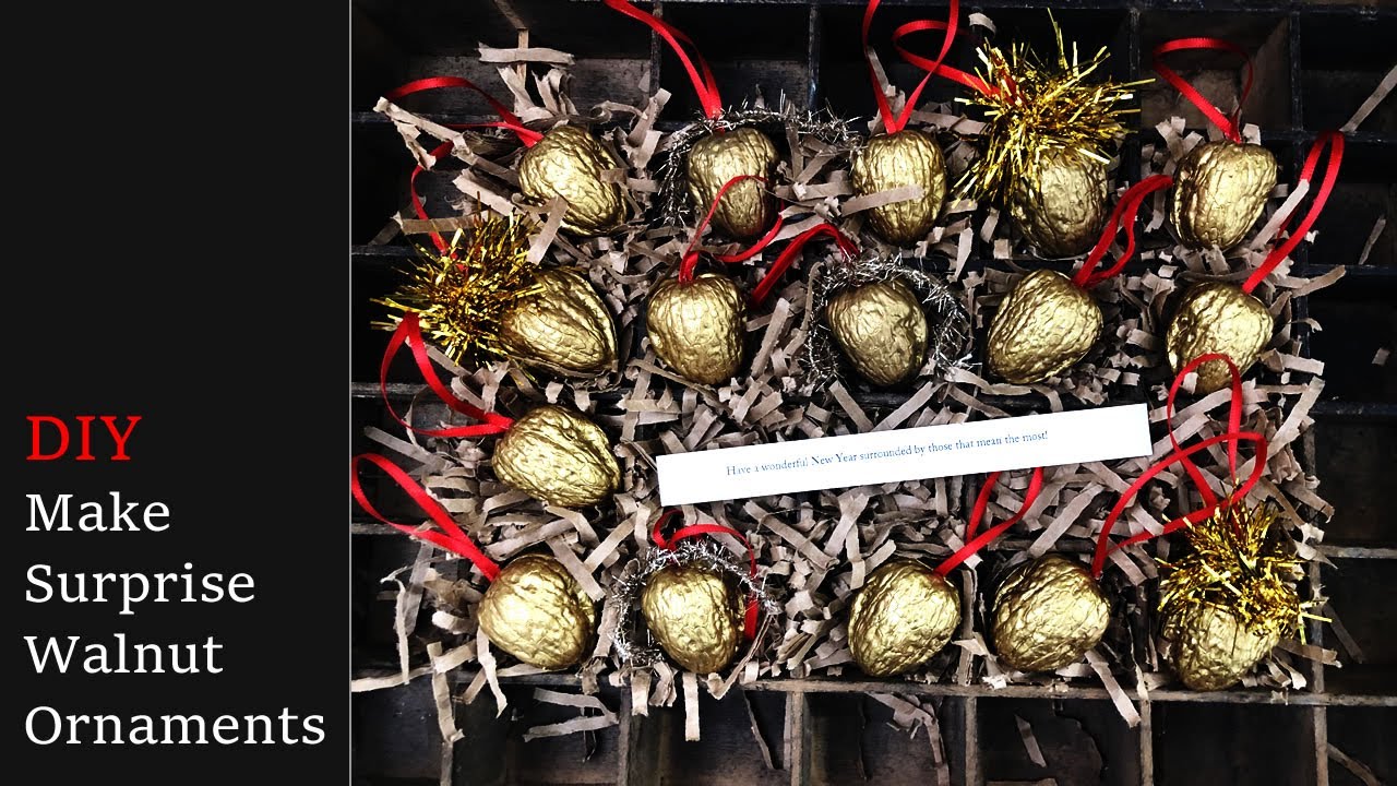 🎄 DIY Victorian Style Surprise Walnut Ornaments for Christmas/New Years