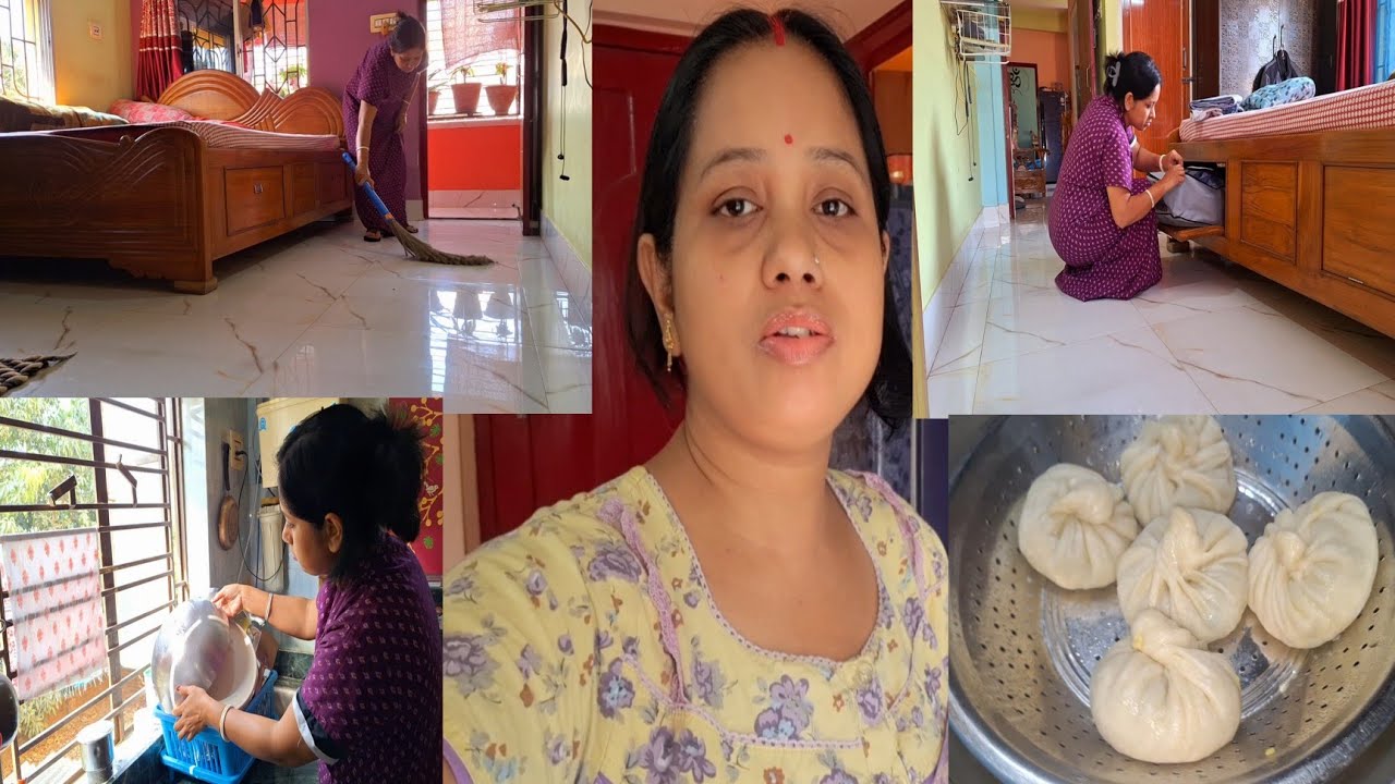কাজ করতে করতে আজ সারাদিন😔 দম ফেলার সময় পেলাম না 🥟শাশুড়িমা বানালো জাম্বো সাইজের মোমো # Bangla Vlog