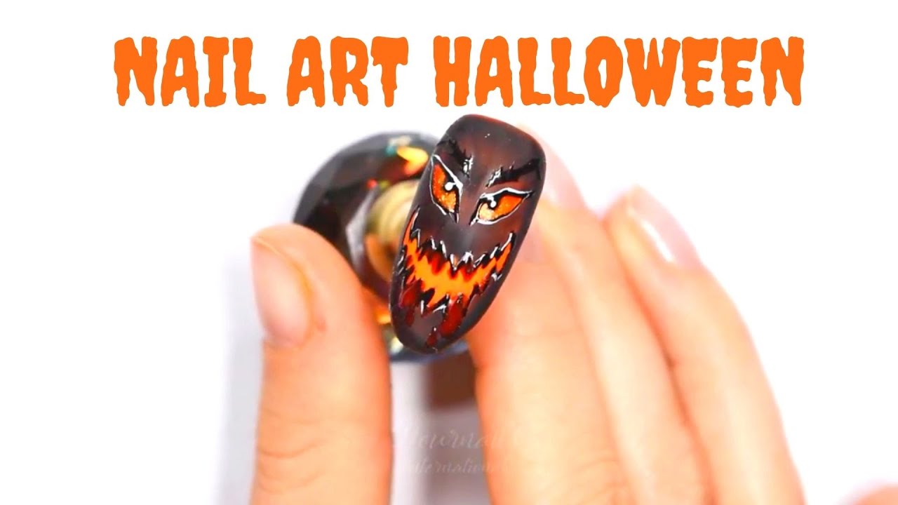 🎃Nail art Halloween 2020: Citrouille maléfique