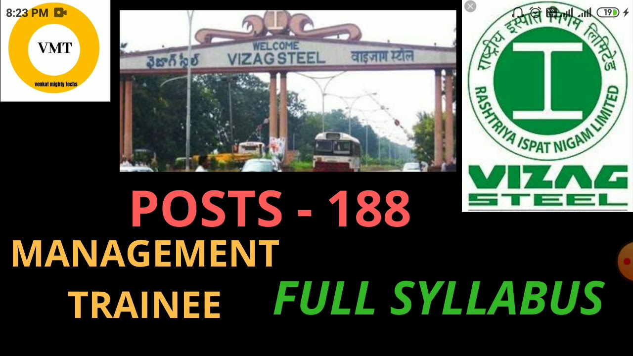 VIZAG STEEL MANAGEMENT TRAINEE 2020 FULL SYLLABUS