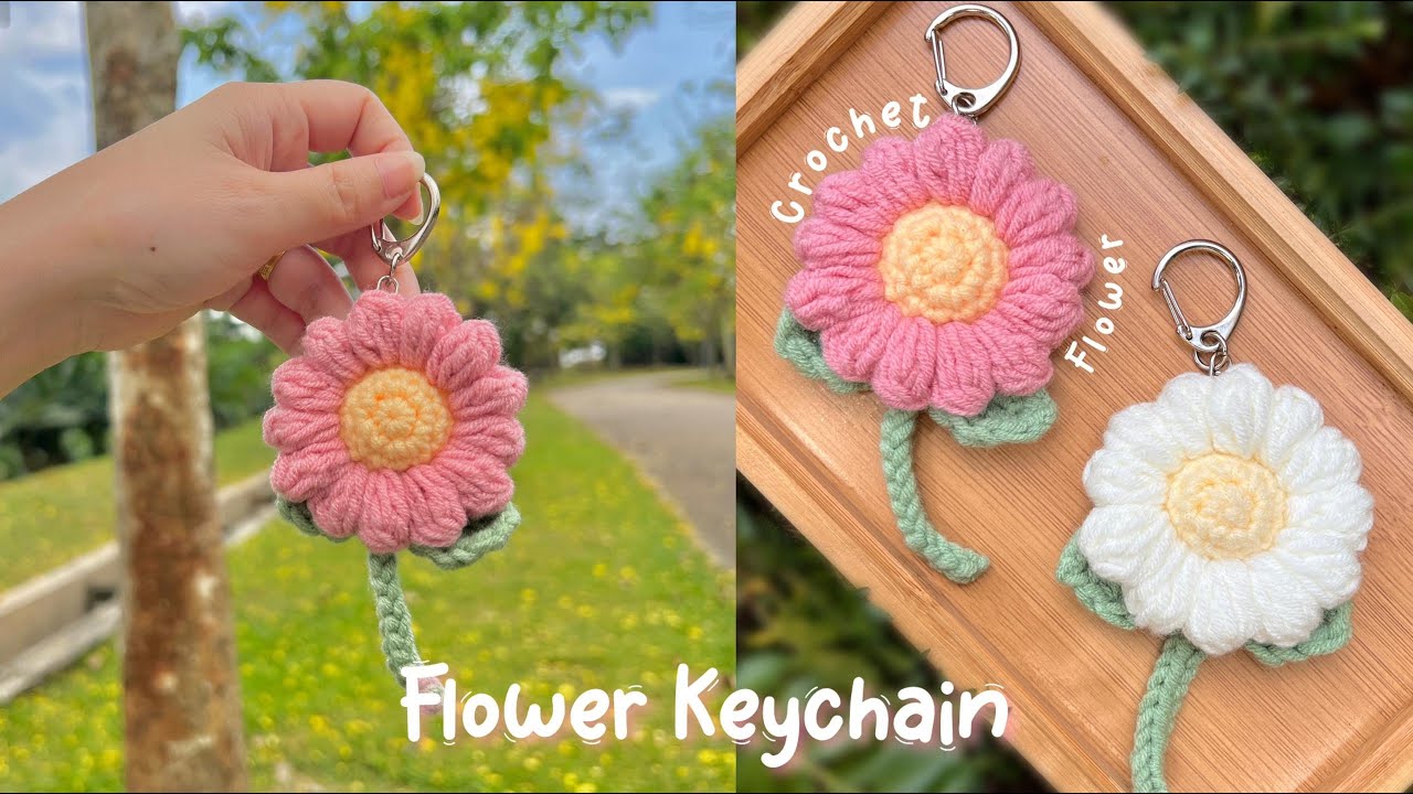 How to Crochet Flower Keychain | Daisy Flower