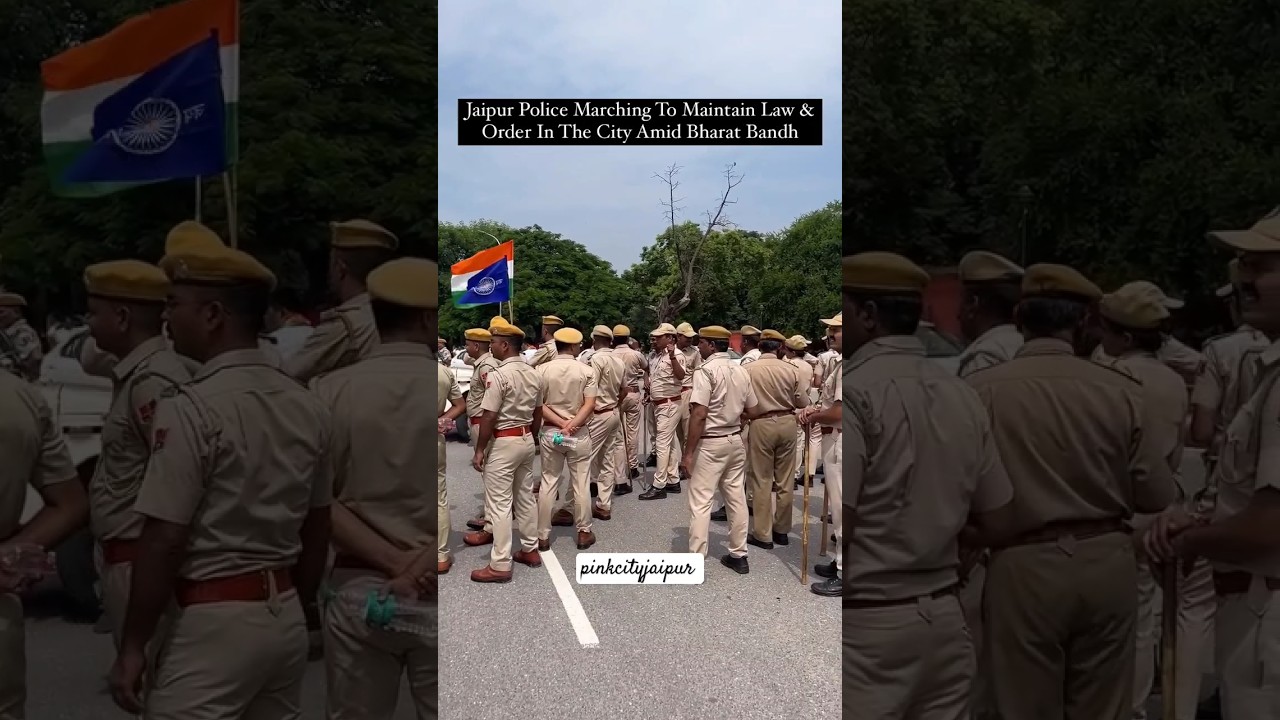 Jaipur Police Marching To Maintain Law & Order In The City Amid Bharat Bandh #jaipur #shorts