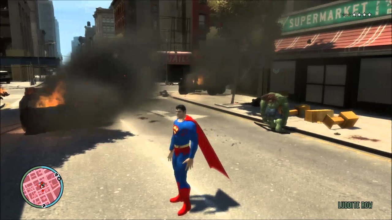 The Hulk vs Superman GTA 4 Mods Epic Superhero Battle