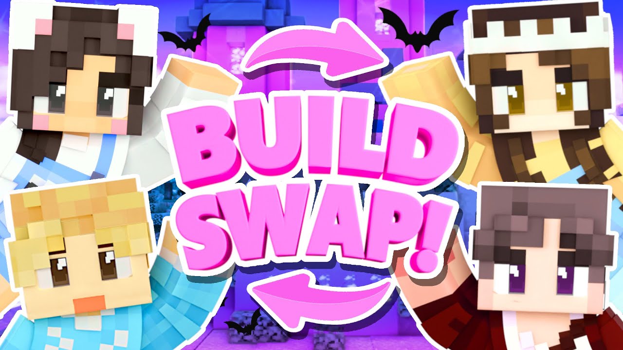 💜Обмен постройками в стиле Хэллоуина в Minecraft с Shubble, Oli и Avid!