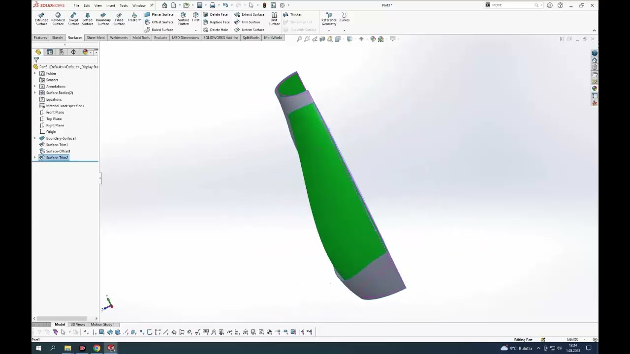 surface şişe çizimi