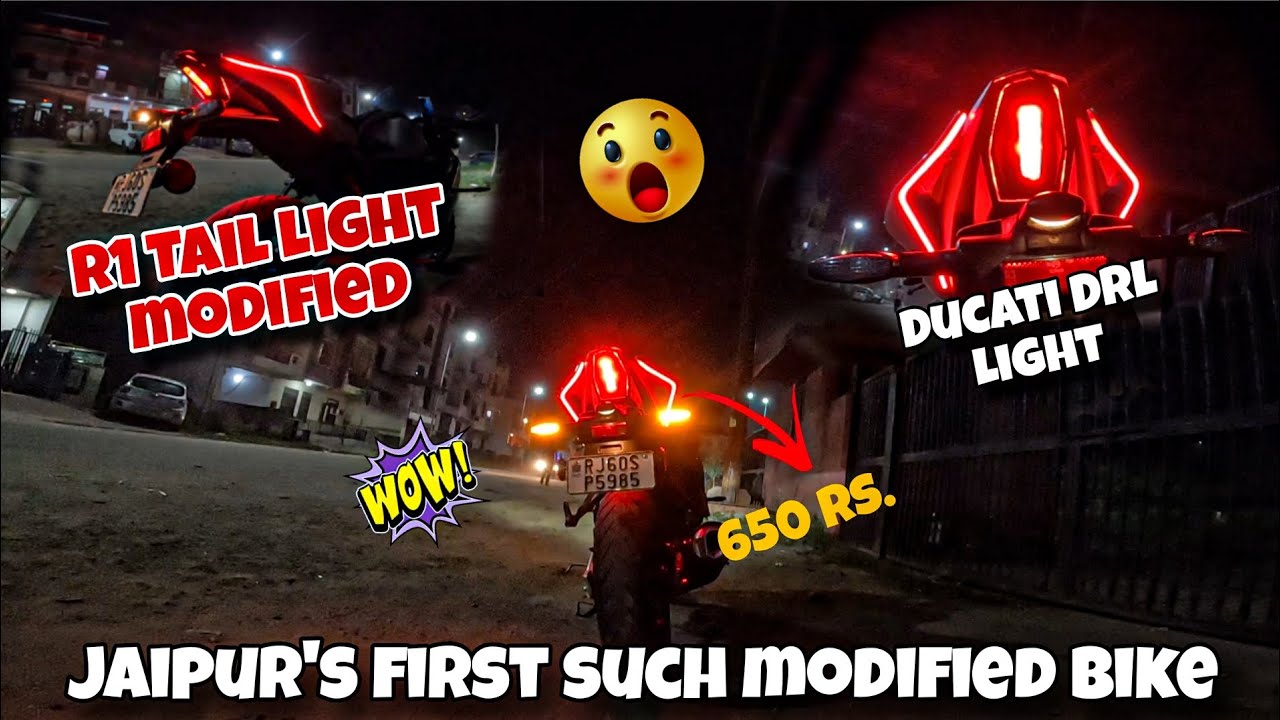 Ducati DRL Light Installed on Yamaha R15 M in Jaipur's FIRST EVER Modification Bike 😎