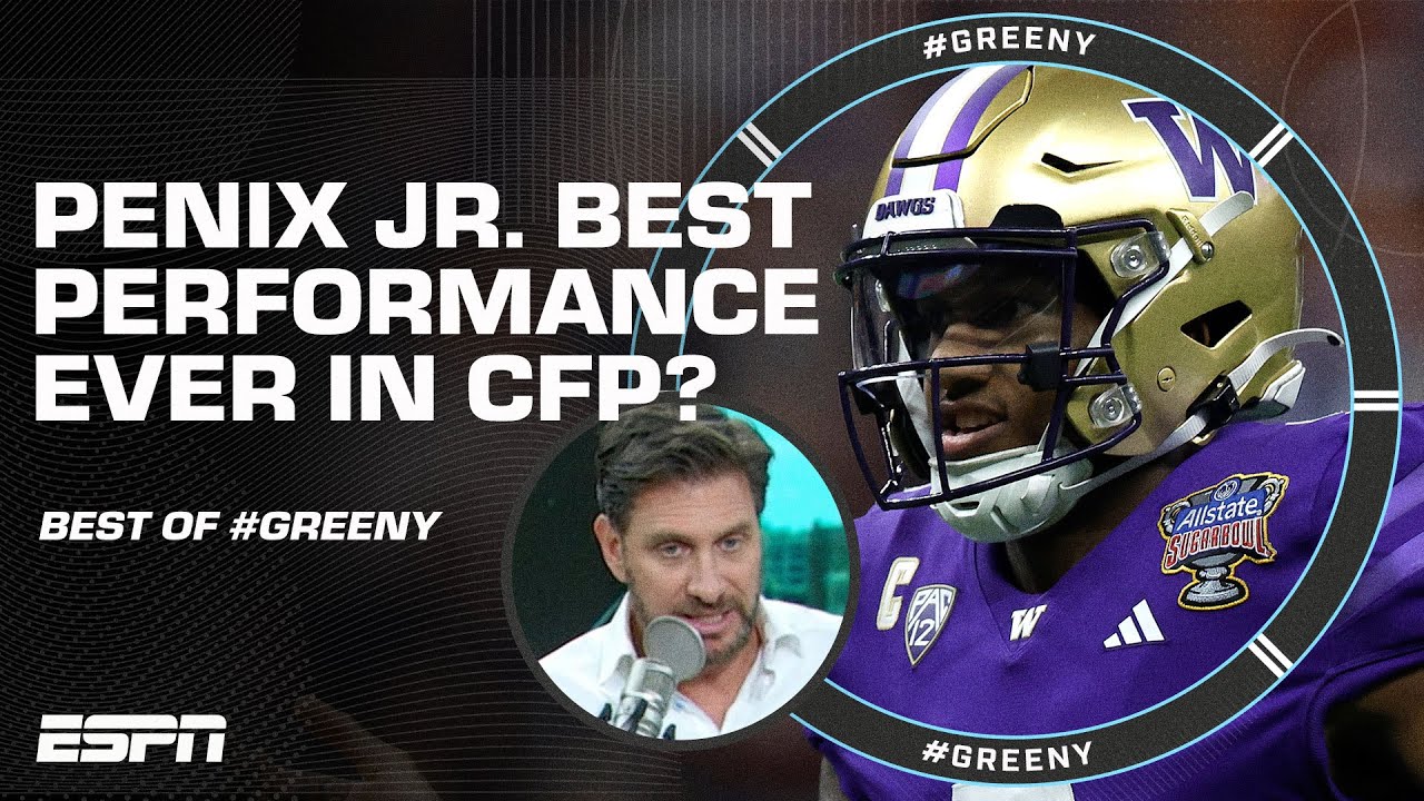 Greenberg says Michael Penix Jr. played 'ONE OF THE BEST COLLEGE QB GAMES EVER PLAYED!' 🤩 | #Greeny
