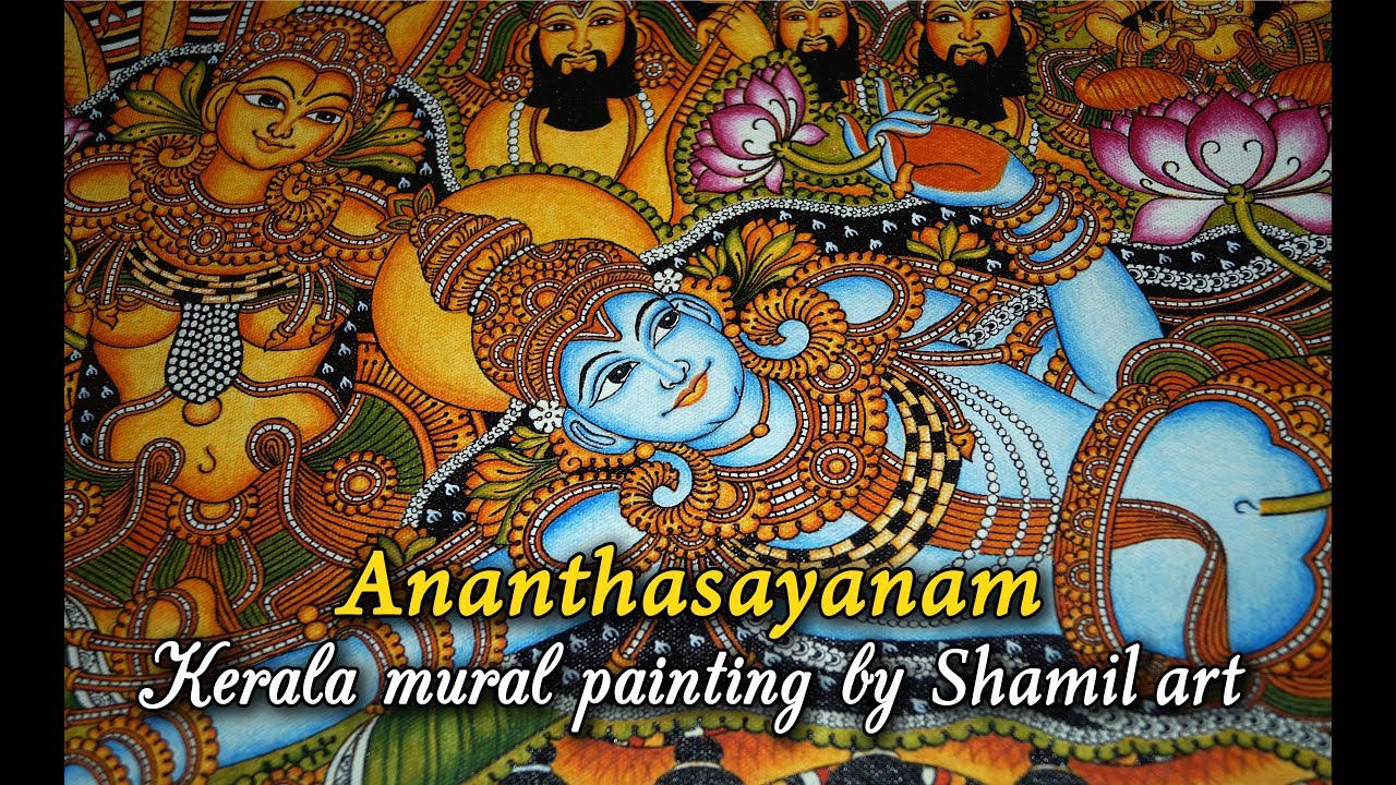 Ananthasayanam | Kerala mural painting | steps | by Shamilart