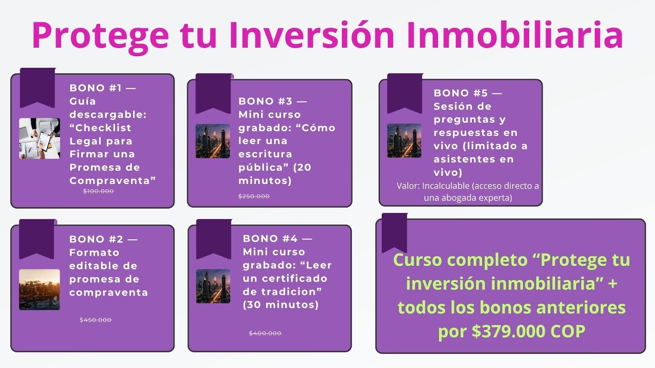 Masterclass: Evita errores legales al comprar o vender inmuebles en Colombia