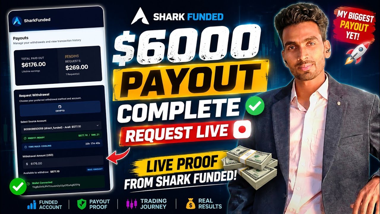 🔥 Shark Funded $6,000 Payout Request LIVE | My Biggest Payout Proof Yet 💰 | Funded Account Journey