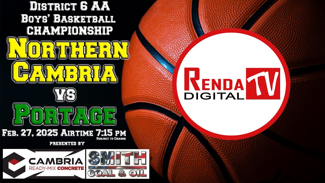 District 6AA Boys' Basketball Championship: Northern Cambria vs Portage (02-27-25)