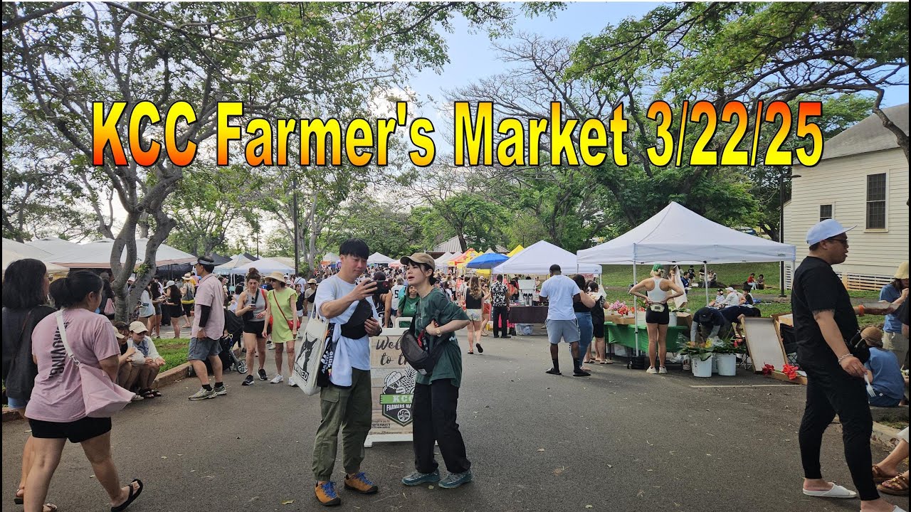 4K KCC Farmer's Market 3/22/25 in Honolulu, Oahu #kccfamersmarket #farmersmarkethawaii #hawaiifood