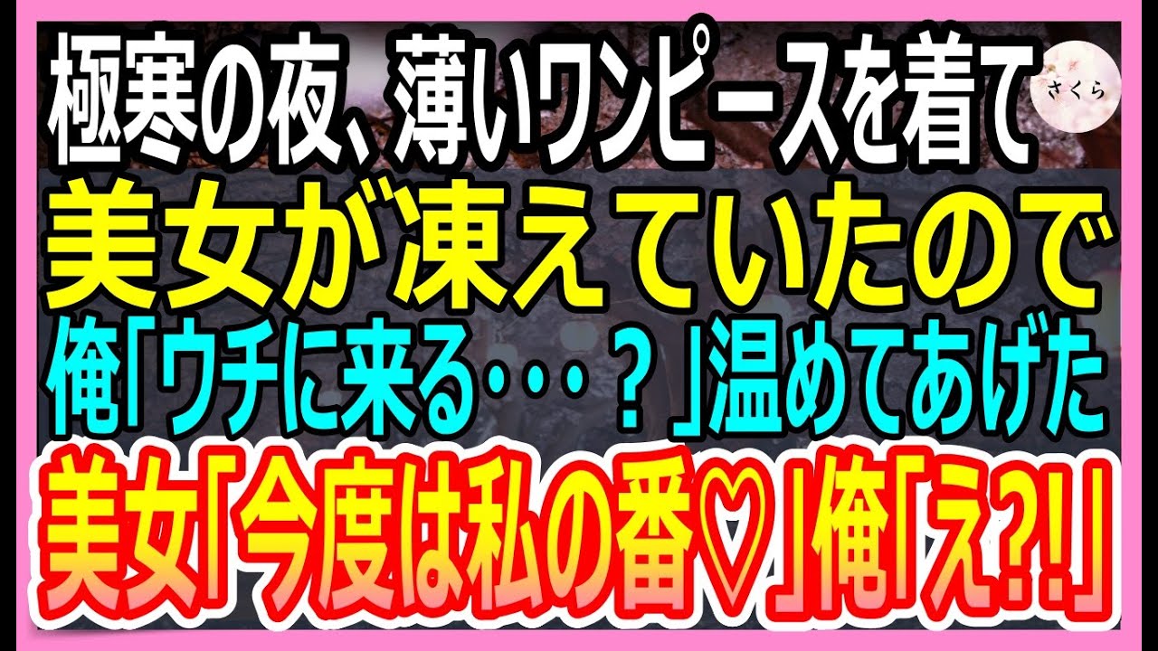 【感動する話】真冬の寒空の下、薄いワンピースしか着てない女性が凍えていたので家に招待してご飯と寝床を提供した→すると、黒塗りの車が家の前にやってきて…【いい話・朗読・泣ける話】